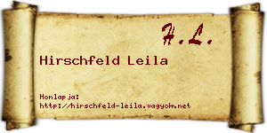 Hirschfeld Leila névjegykártya